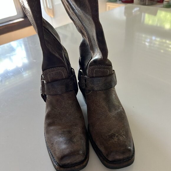 Frye boots women 7.5 square toe cowboy Western Barn Riding Equestrian harness - Picture 6 of 14